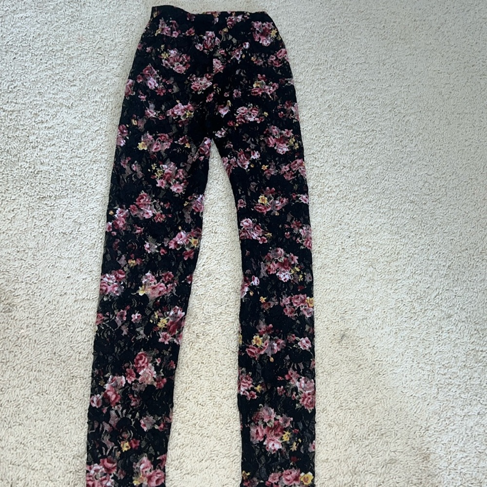 Forever 21 Floral Lace Legging Tights